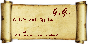 Gulácsi Gyula névjegykártya